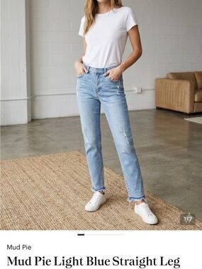 Mud Pie Light Blue Straight Leg Jeans